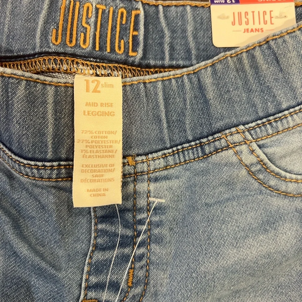 Justice Mid Rise Skinny Slim Jean Leggings